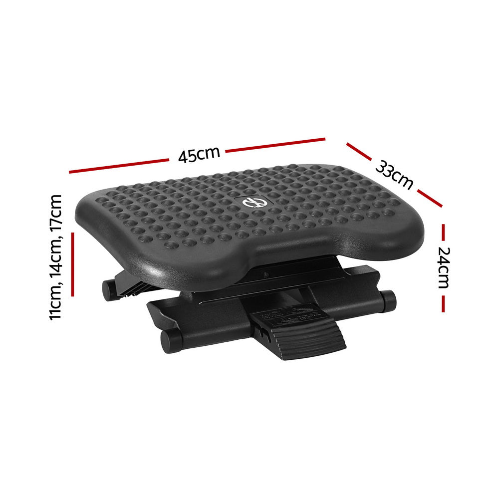 Adjustable footrest with pressure points
