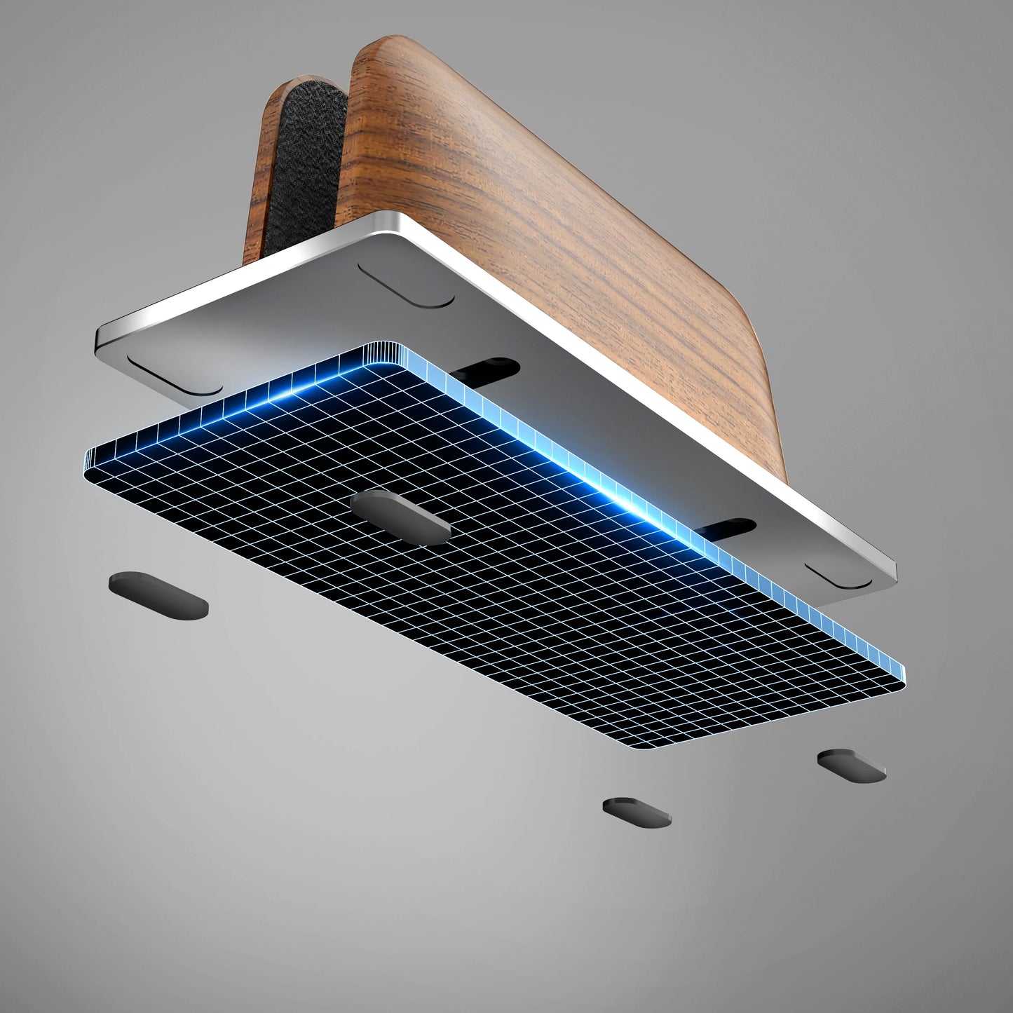 Solid walnut wood laptop docking stand