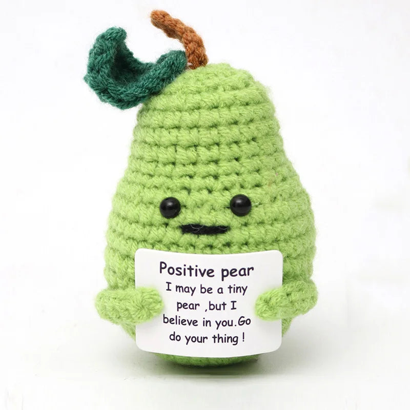 Cute knitted crochet positive motivational plushies