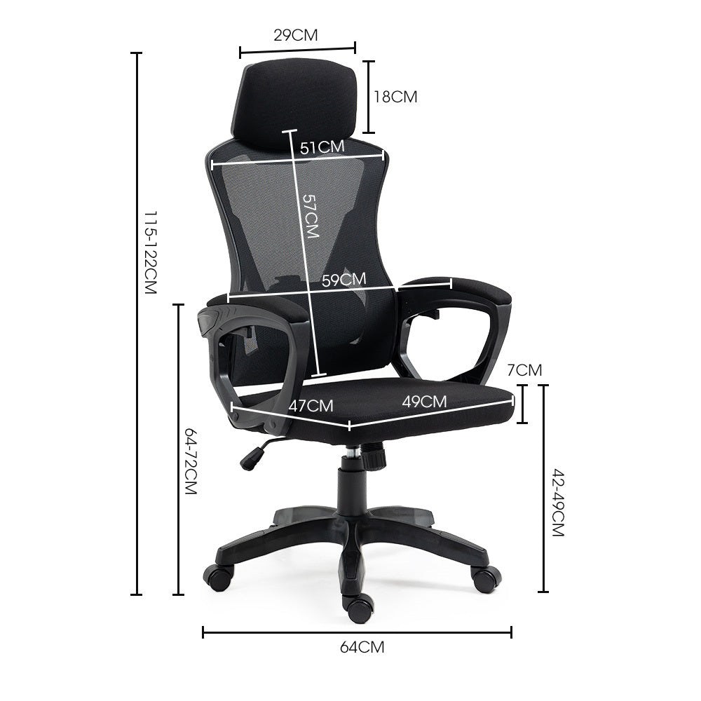Classic ergonomic mesh office chair – Black
