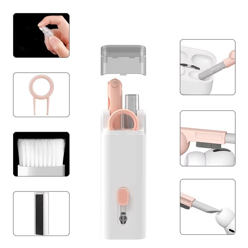 Electronic device keyboard cleaning tool kit 7-in-1