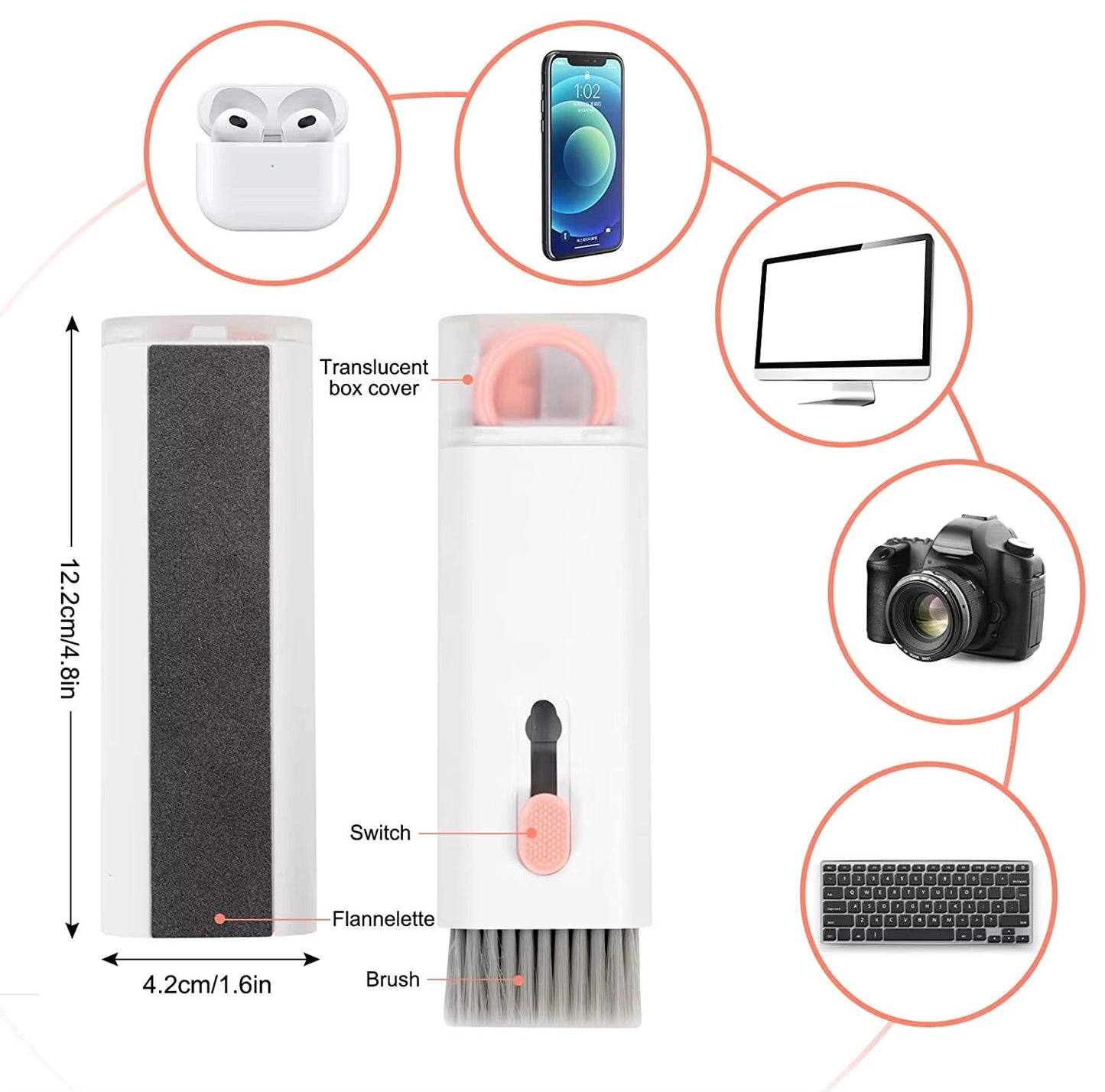 Electronic device keyboard cleaning tool kit 7-in-1
