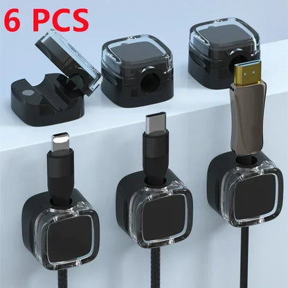 Magnetic clip cable organiser 6pk