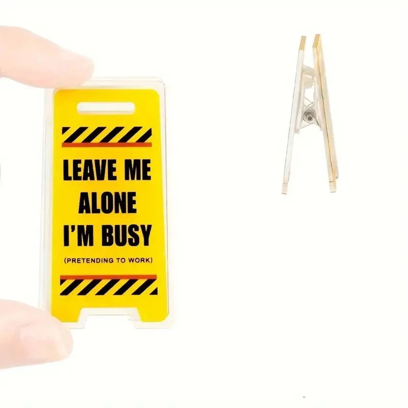 Funny desk warning sign paper clip decoration