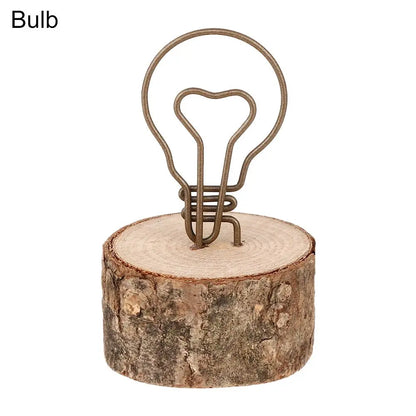 Wooden memo paper clip holder