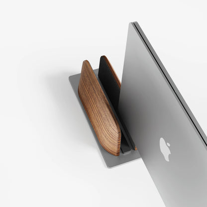 Solid walnut wood laptop docking stand