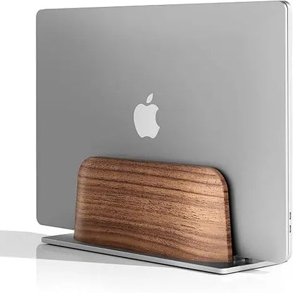 Solid walnut wood laptop docking stand