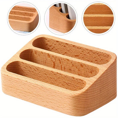 Wooden business cards organiser