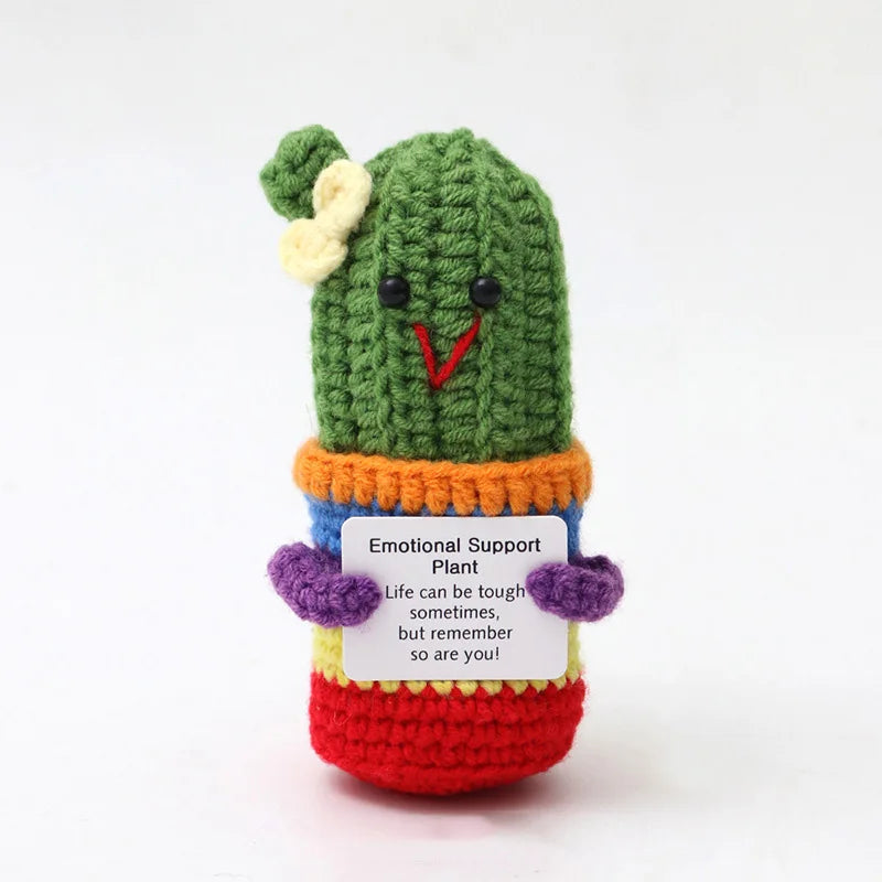 Cute knitted crochet positive motivational plushies