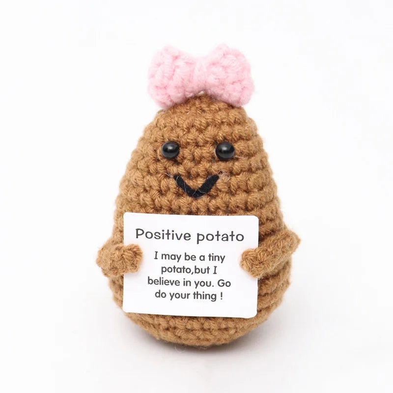 Cute knitted crochet positive motivational plushies