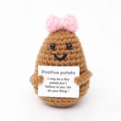 Cute knitted crochet positive motivational plushies