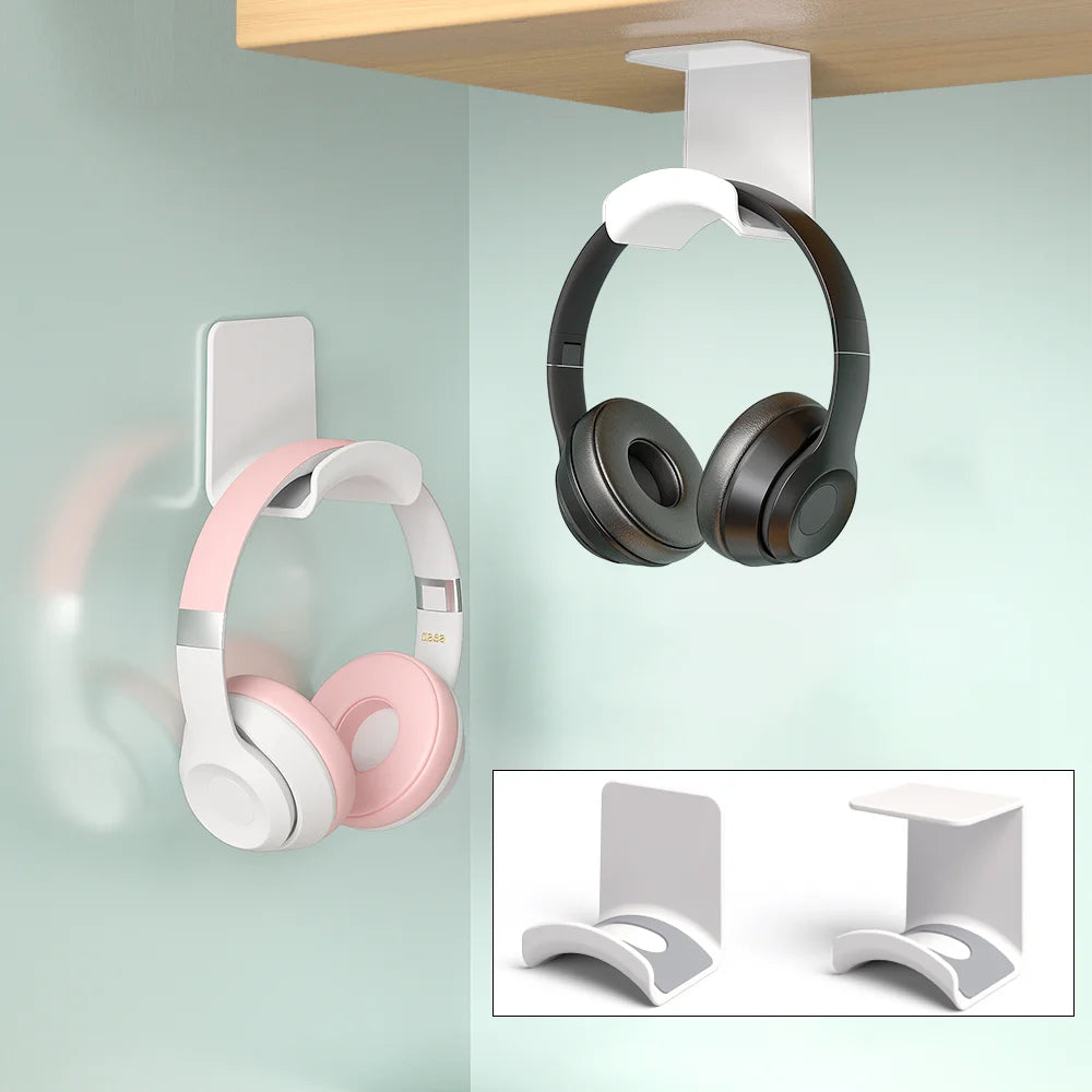 Wall-mounted desk-mounted headphone stand 2pk
