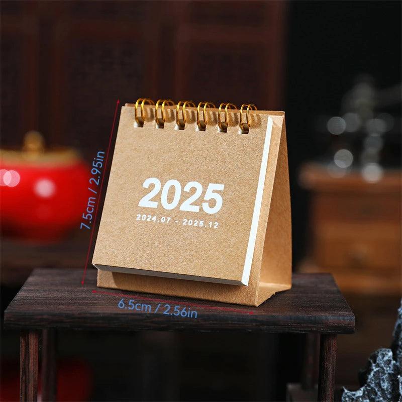 Simple mini desk calendar 2025