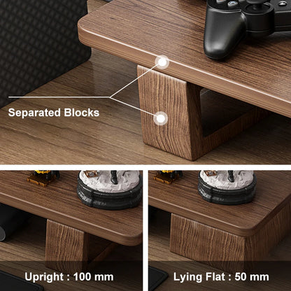 Solid large wooden computer monitor stand