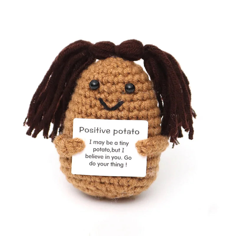 Cute knitted crochet positive motivational plushies