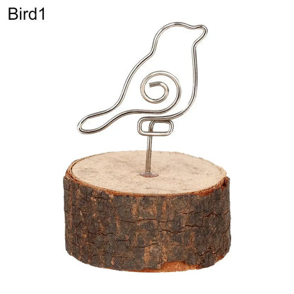 Wooden memo paper clip holder