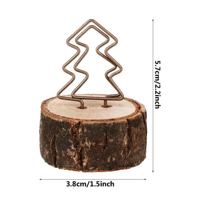 Wooden memo paper clip holder