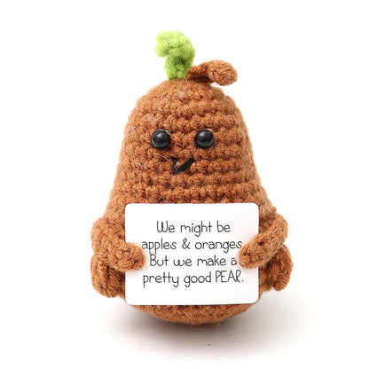 Cute knitted crochet positive motivational plushies