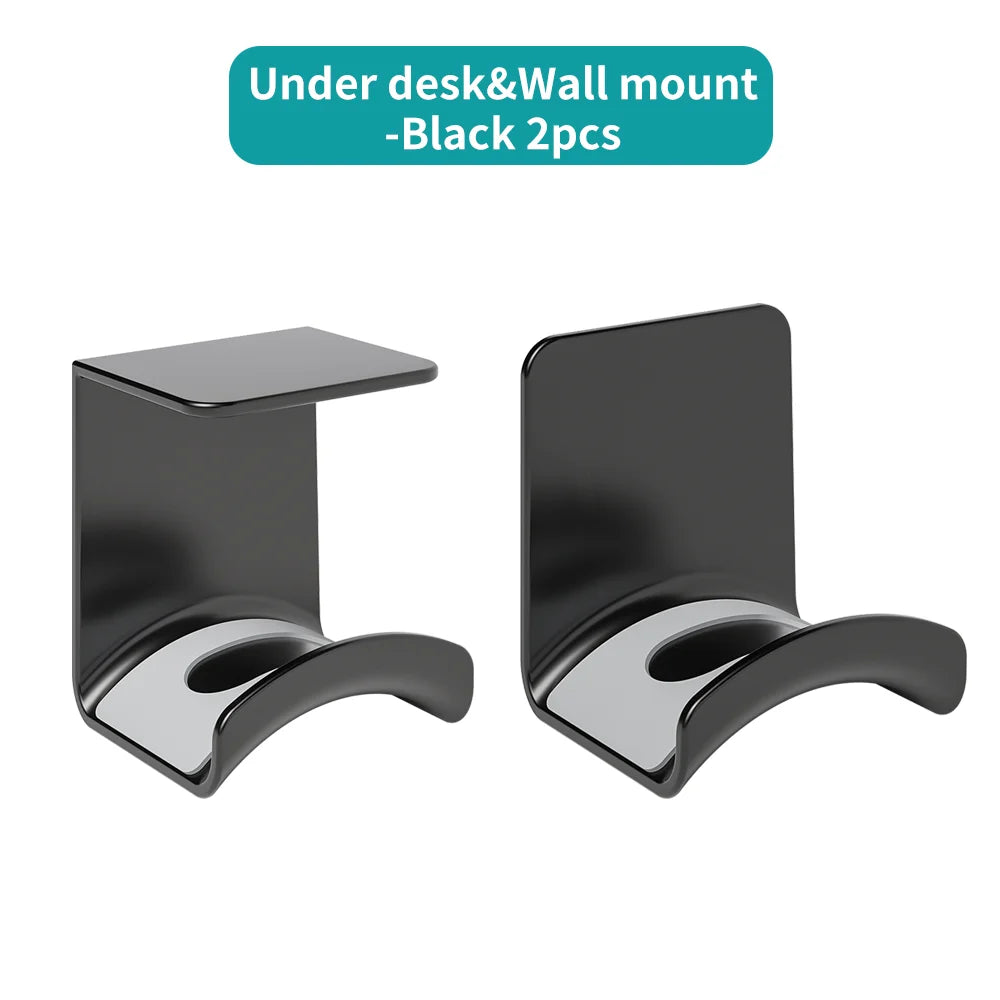 Wall-mounted desk-mounted headphone stand 2pk