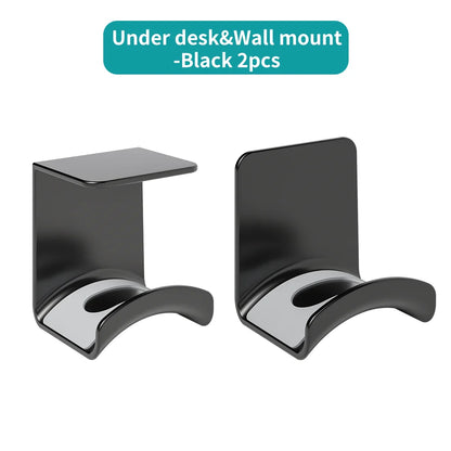Wall-mounted desk-mounted headphone stand 2pk