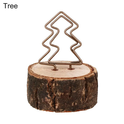 Wooden memo paper clip holder