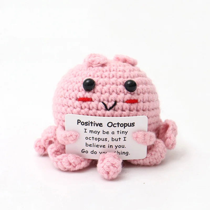 Cute knitted crochet positive motivational plushies
