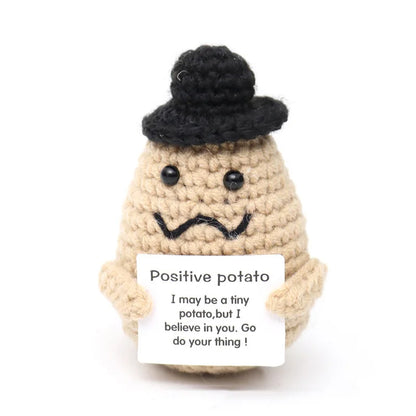 Cute knitted crochet positive motivational plushies