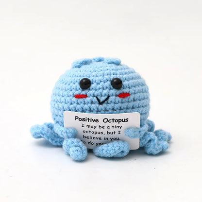 Cute knitted crochet positive motivational plushies
