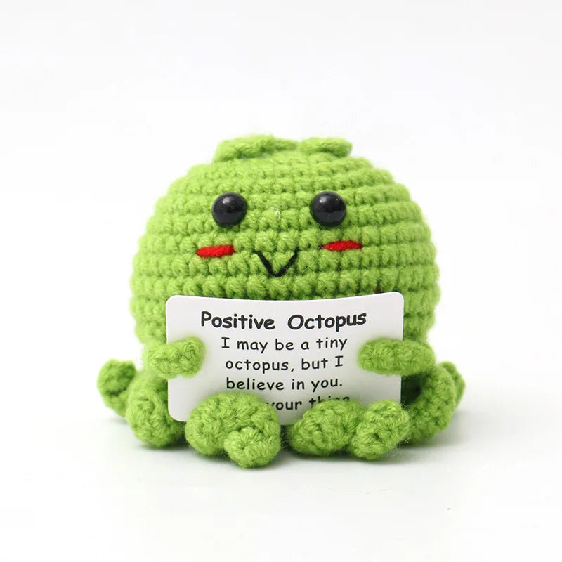 Cute knitted crochet positive motivational plushies