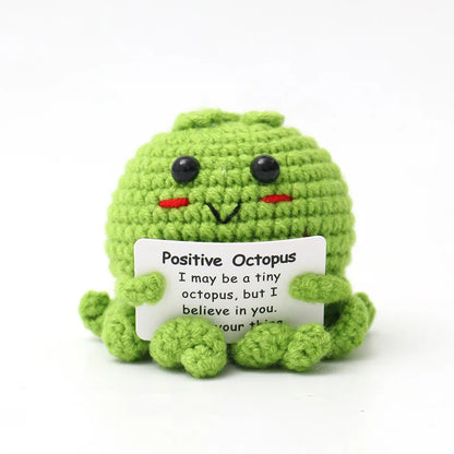 Cute knitted crochet positive motivational plushies