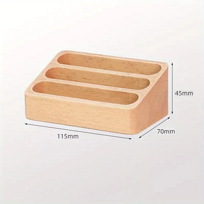 Wooden business cards organiser