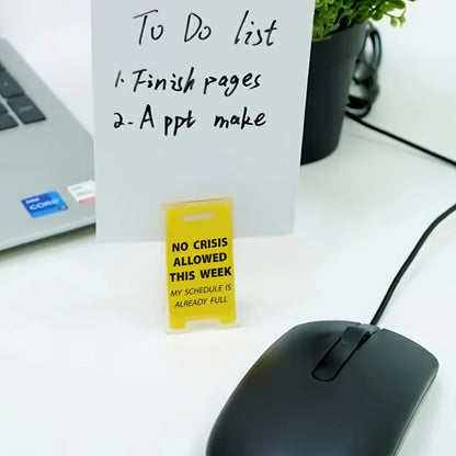 Funny desk warning sign paper clip decoration