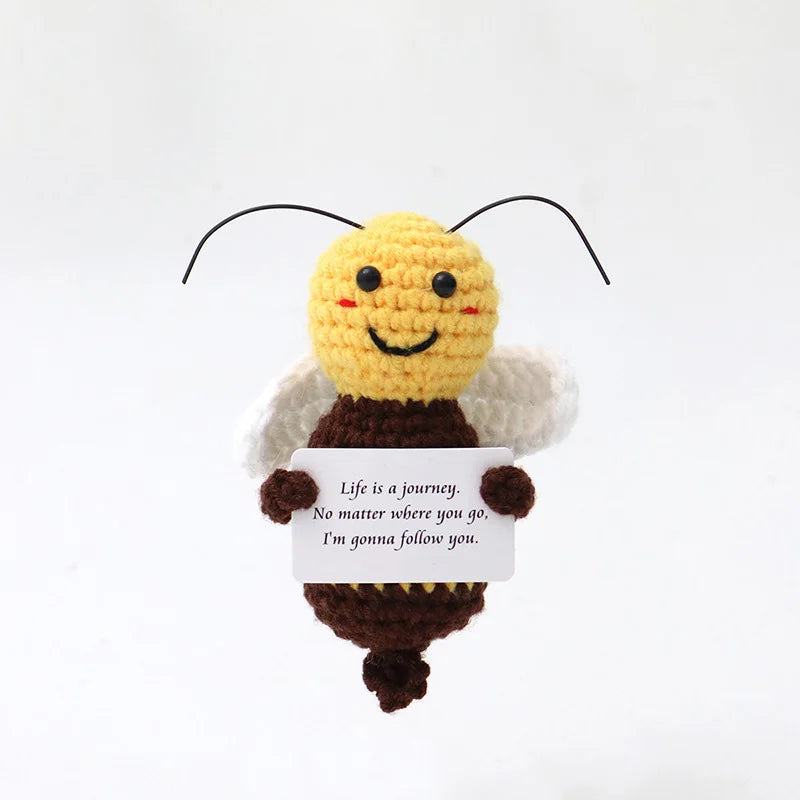 Cute knitted crochet positive motivational plushies