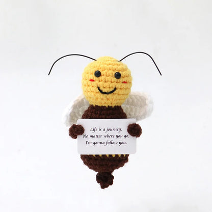 Cute knitted crochet positive motivational plushies