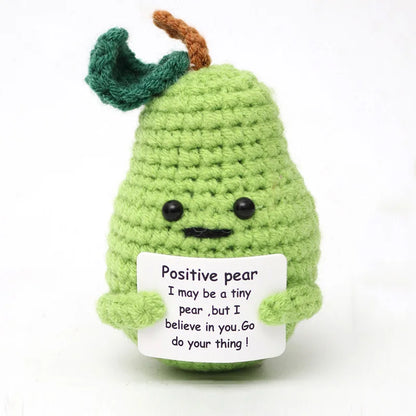 Cute knitted crochet positive motivational plushies