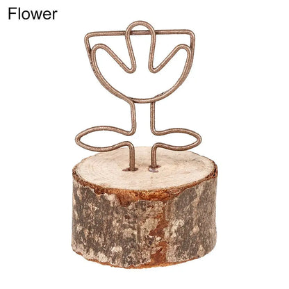 Wooden memo paper clip holder