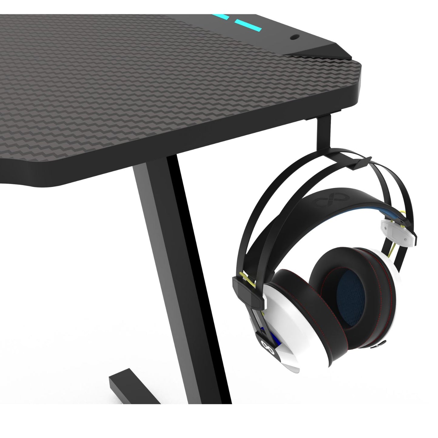 RGB lights Z-shaped gaming desk – Black