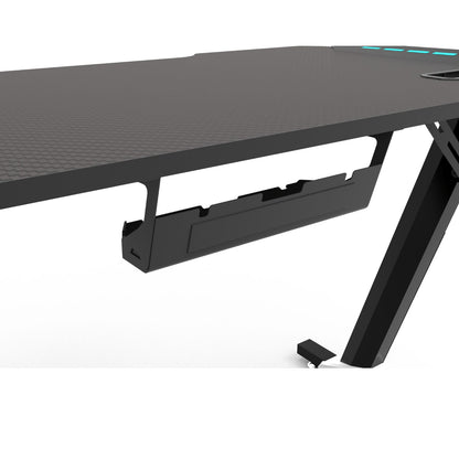 RGB lights Z-shaped gaming desk – Black