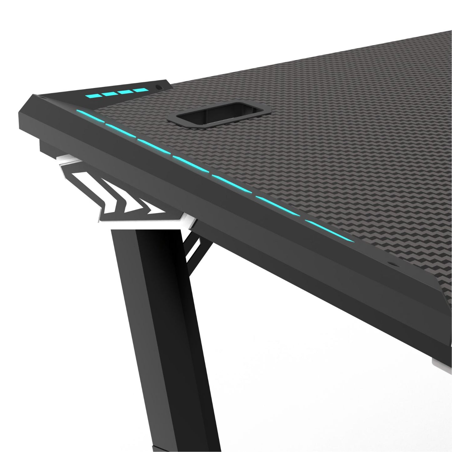 RGB lights Z-shaped gaming desk – Black