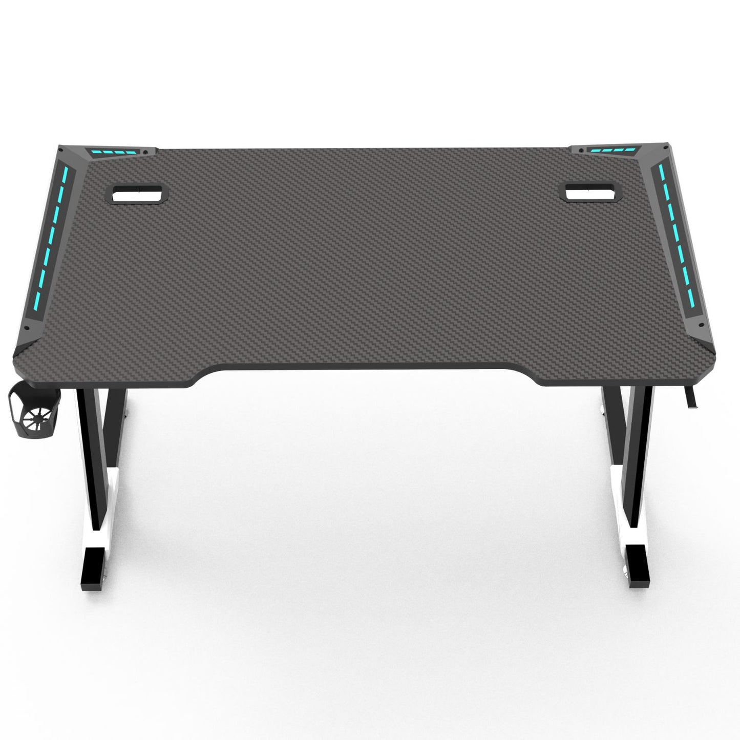 RGB lights Z-shaped gaming desk – Black