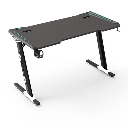 RGB lights Z-shaped gaming desk – Black