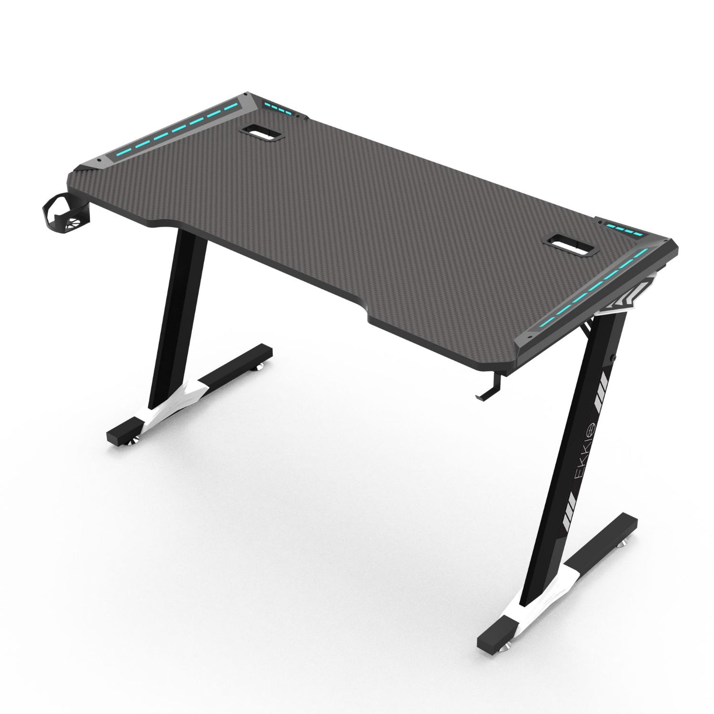 RGB lights Z-shaped gaming desk – Black