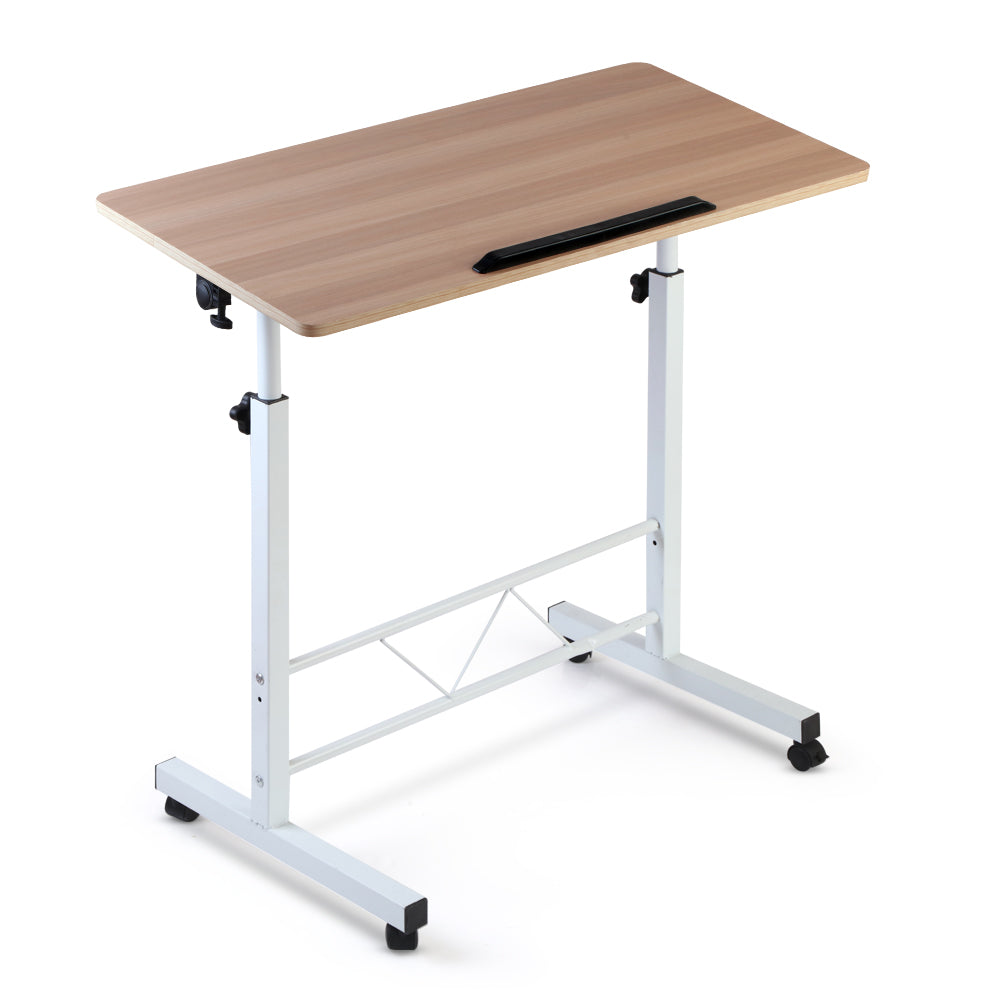 Adjustable laptop desk table – Light wood 80