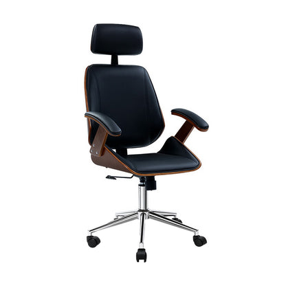 Premium wood & leather office chair