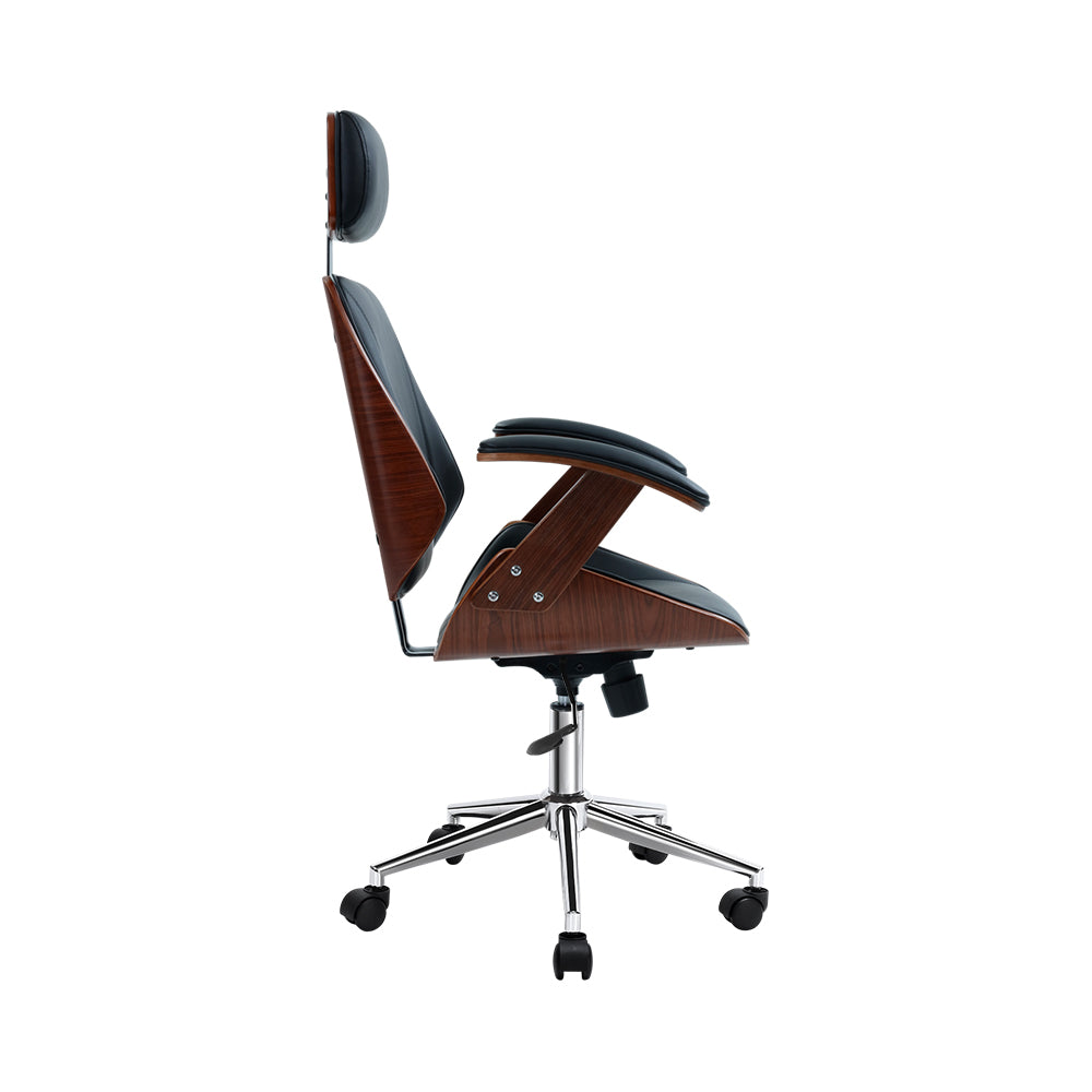 Premium wood & leather office chair