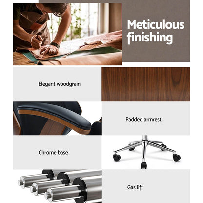 Premium wood & leather office chair